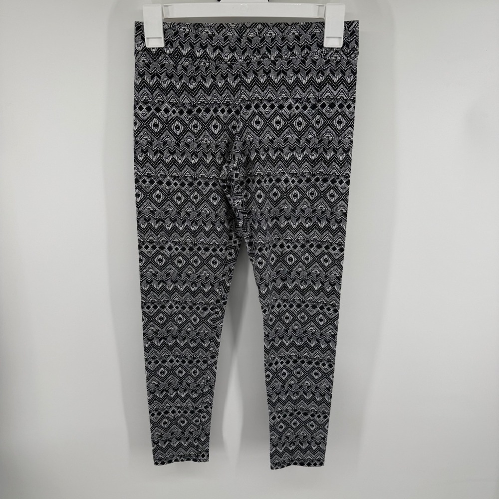 American Eagle Outfitters Womens Black White Geometric Tribal Leggings Size M - Picture 1 of 6